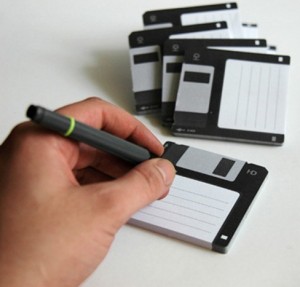 diskette notepad, diskette memoblock, diskette notizzettel