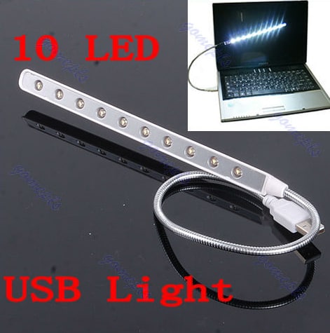 USB LED Leuchte mit 10 LEDs für Laptop, Netbook, Computer nur 1,92 € …