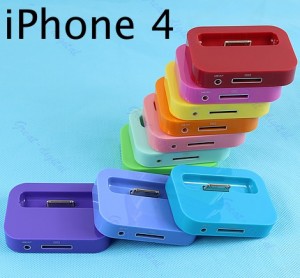 ladeschale iphone4, dockingstation farbig iphone, bunt halter lader iphone
