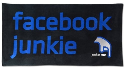 facebook junkie handtuch, badetuch facebook