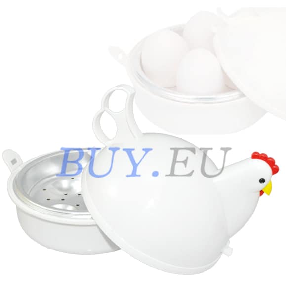 Nur 3,83 Euro (gratis Versand)! Küchengadget: 4er Eierkocher für die Mikrowelle im Hennen Design …