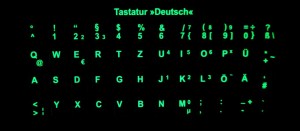 Tastaturaufkleber leuchtend Glow deutsches Tastatur Layout