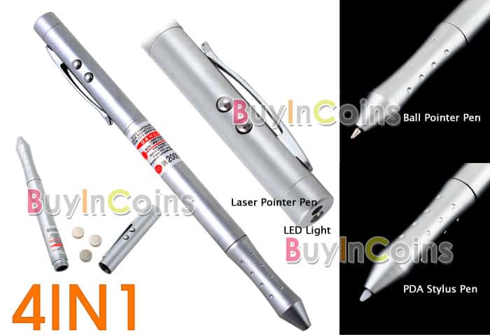 Der 4 in 1 Kugelschreiber für nur 1,19 Euro inkl. Versand (Laserpointer, Kuli, LED-Lampe, Stylus Pen)!