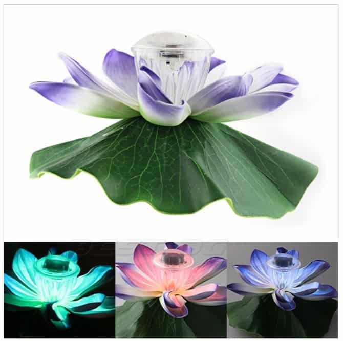 Schwimmende Lotusblüte mit Solar LED Beleuchtung (Multicolor) für nur 5,88 Euro (gratis Versand)!