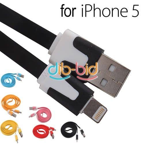 1 M USB-Flachkabel 8-Pin für iPhone 5, iPad Mini in verschiedenen Farben nur 1,10 € …