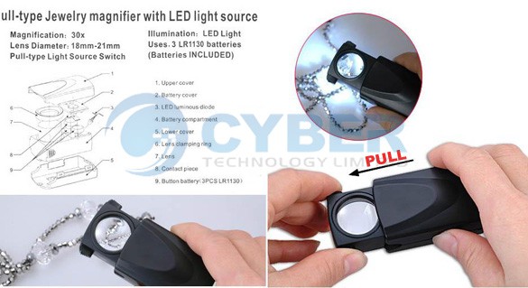 LED Lupe, 30 Fach Vergrößerung, China-Gadgets, günstig kaufen, Shop, Import Gadgetwelt, Tipps und Tricks