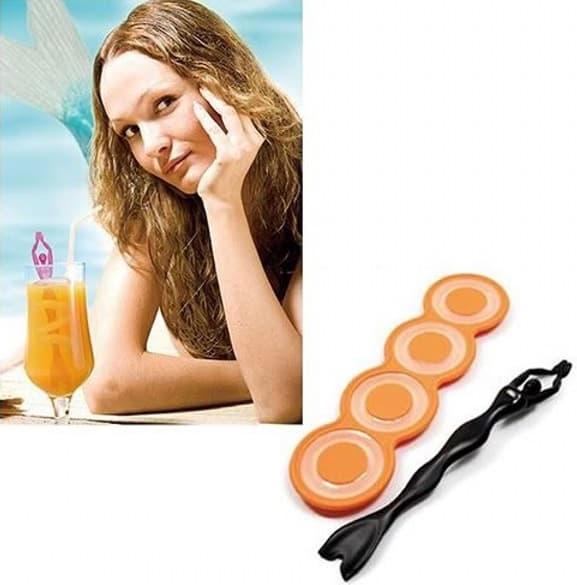 2in1 Cocktail-Gadget: Meerjungfrau als Cocktailstäbchen mit 4 einzelnen Hula-Hoop Reifen aus Eis nur 3,38 € …