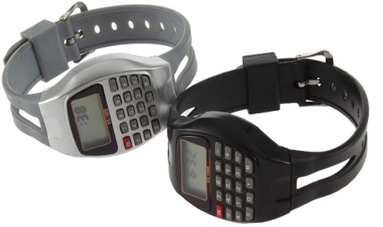 Retro: Armbanduhr mit Quarzanzeige und Taschenrechner mit Farbwahl ab 1,29 € …