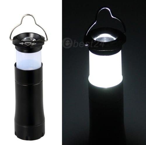 2in1: Wasserfeste Cree R2 Taschenlampe und ausziehbare Hängeleuchte in einem mit Farbwahl nur 3,06 € …