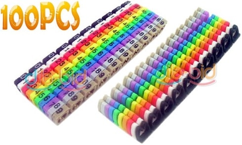 100 Stück farbige und nummerierte Kabelclips 0-9 nur 0,72 € …