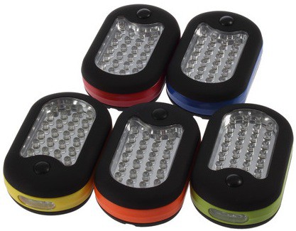 2in1: Praktische 24+3 LED Leuchte + Taschenlampe mit Magnet und Haken, Farbwahl nur 2,79 € …