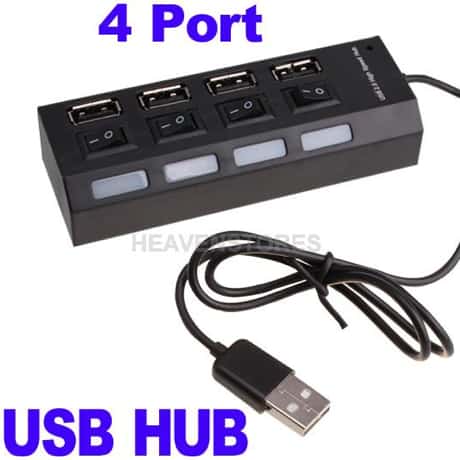 USB-Geräte gezielt verwenden: 4-fach USB Hub mit einzeln schaltbaren Ports nur 2,41 € …