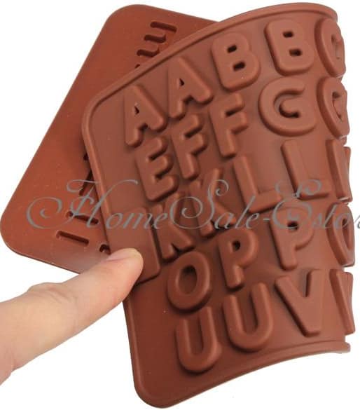 Flexible Silikonform für Buchstaben – Zum Backen, für Schokolade, Bonbons oder für Eiswürfel nur 1,77 € …