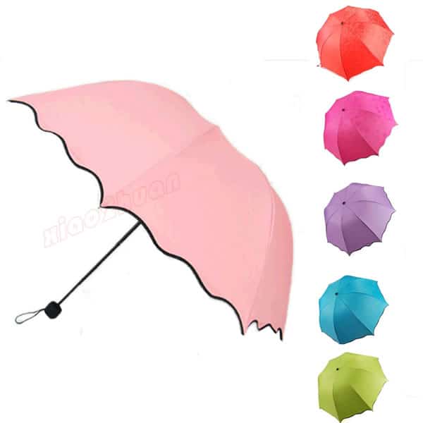 Regenschirm der bei Regen die Blümchen zeigt!