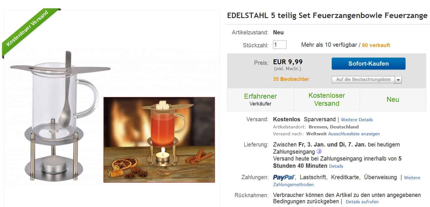 Feuer und Alkohol und Alkohol? Feuerzangenbowle für 1 Person für nur 9,99 Euro inkl. Versand!