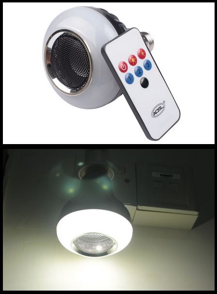 LED Lampe (E27 Fassung) und Bluetooth Lautsprecher in einem Gadget!