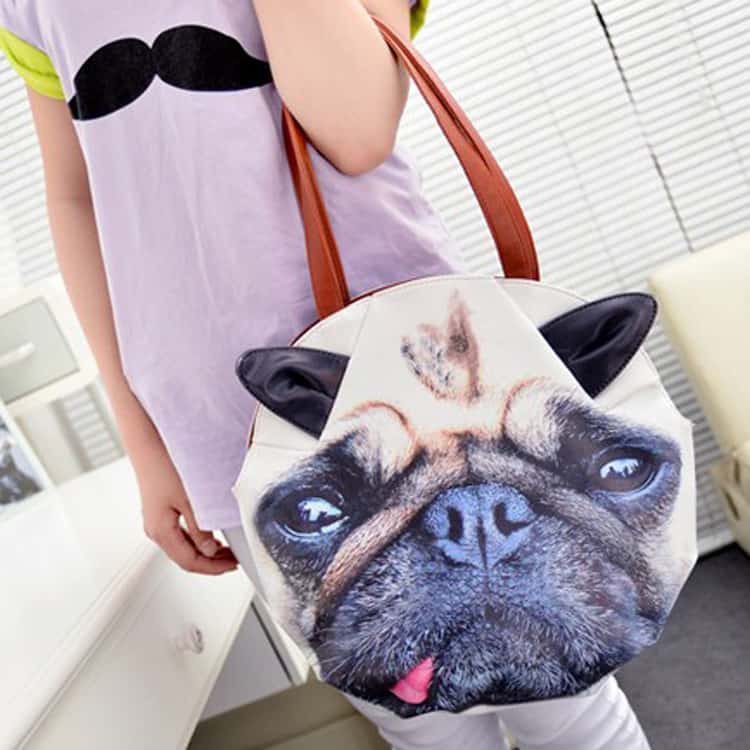 Lustige 3D Handtasche im Mops-Design oder als Katz!