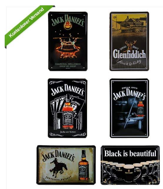 Blechschild Jack Daniels, Retro Schild, Deko, Whisky Schild, Glenfiddich, Blechschild Pub, Kneipe Dekoration