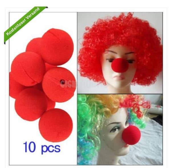 10 rote Nasen für die Clowns unter den Lesern für nur 1,27 Euro (gratis Versand)!