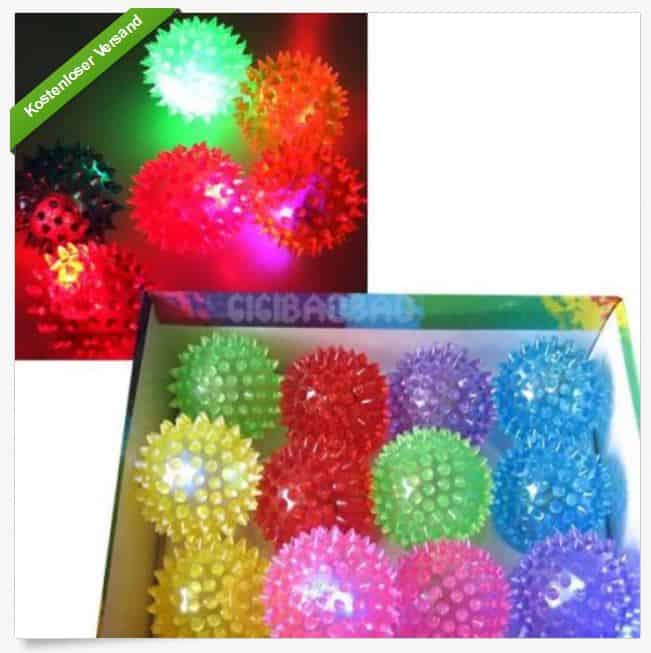China-Schnäppchen! Beleuchteter LED Igel-Ball (Massageball) für nur 70 Cent (gratis Lieferung) aus dem Gadget-Land China!