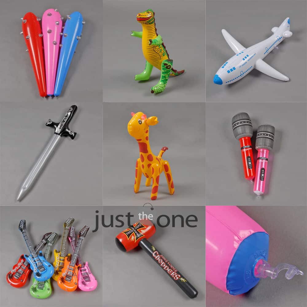 Aufblasbare Spielzeuge (Gitarre, Schwert, Mikrofon, Keule etc.) für kleinere und große Kinder!