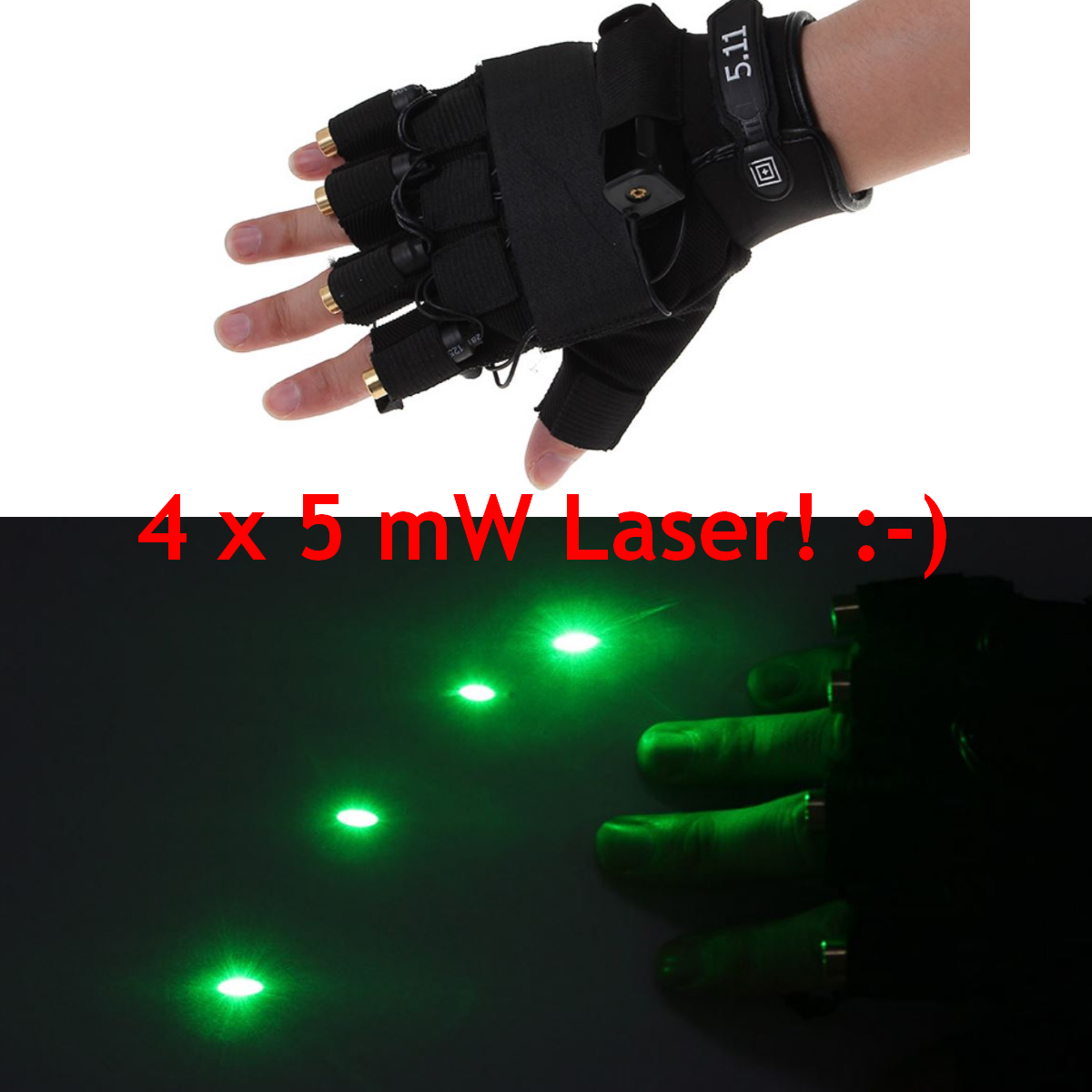 Laserhandschuh gefällig? 4 mal 5mW Laser im Handschuh haben nur Superhelden oder Gadget-Freaks! :-)