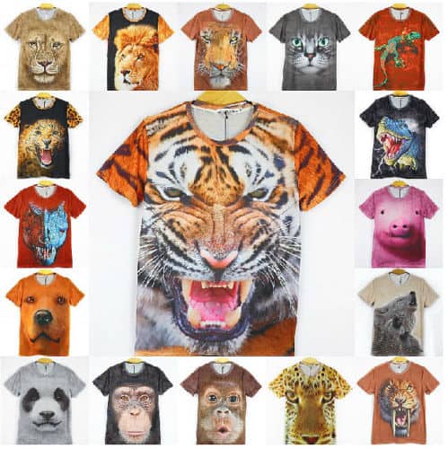 3D T-Shirts mit Tiermotiven schon für 6,26 Euro (gratis Versand)!