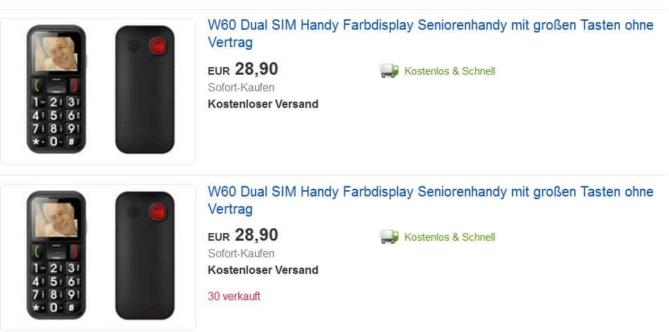 Seniorenhandy für kleines Geld? Nur 28,90 Euro (gratis Versand) ohne Vertrag, deutscher Händler und frei für alle Karten!