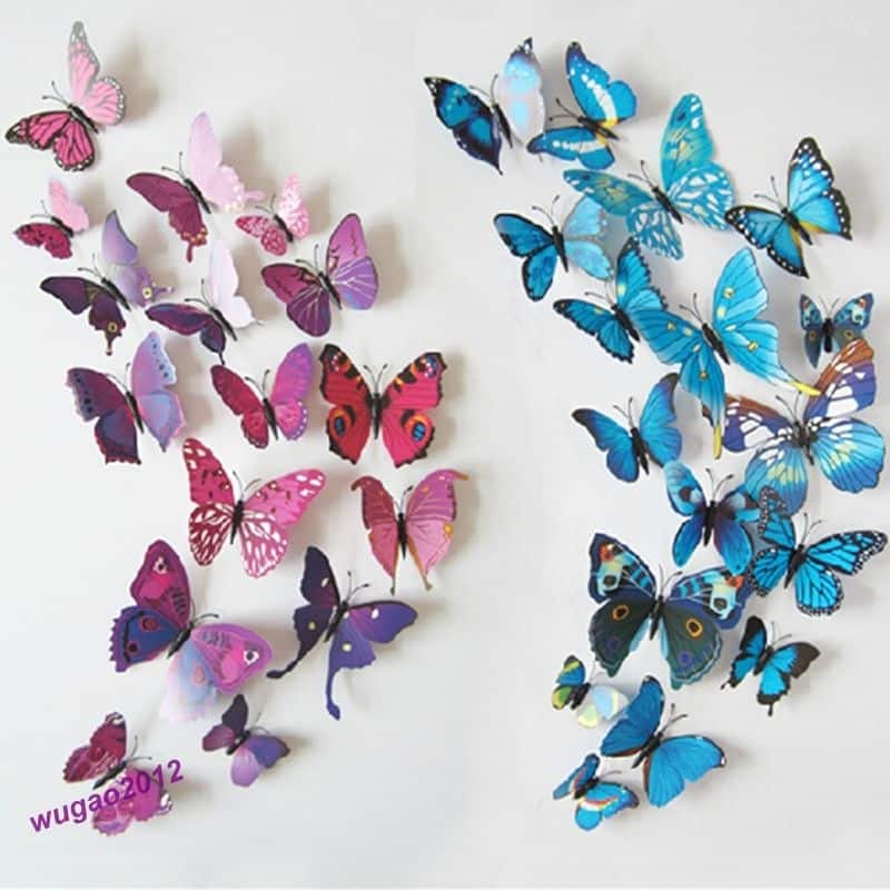 Schmetterlinge als 3D Wandsticker im 12er Pack für nur 89 Cent (Versand gratis)!