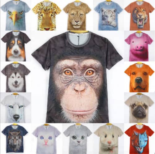 3D T-Shirts mit Tiermotiven!
