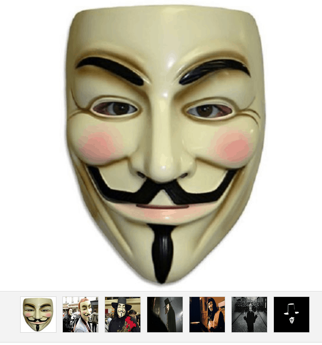 [Schwarz/Gold?] Anonymous Maske (Guy Fawkes Maske) für nur 91 Cent (gratis Versand)!