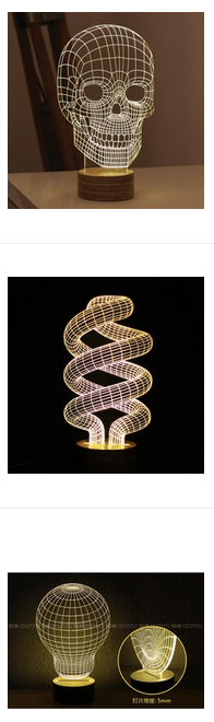 3D „Mood Lamp“ mit Holzsockel ab 27,56 Euro (gratis Versand) beim Ali!