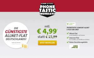 Mobilfunk-Knaller! 15 Jahre Sparhandy – Base Comfort Allnet Flat mit Internet-Flatrate nur 4,99 Euro statt normal 19,99 Euro