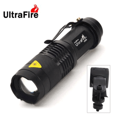 Ultrafire Zooming LED Taschenlampe UK-68 mit Cree LED und Fahrradhalter für 2,99 Euro!
