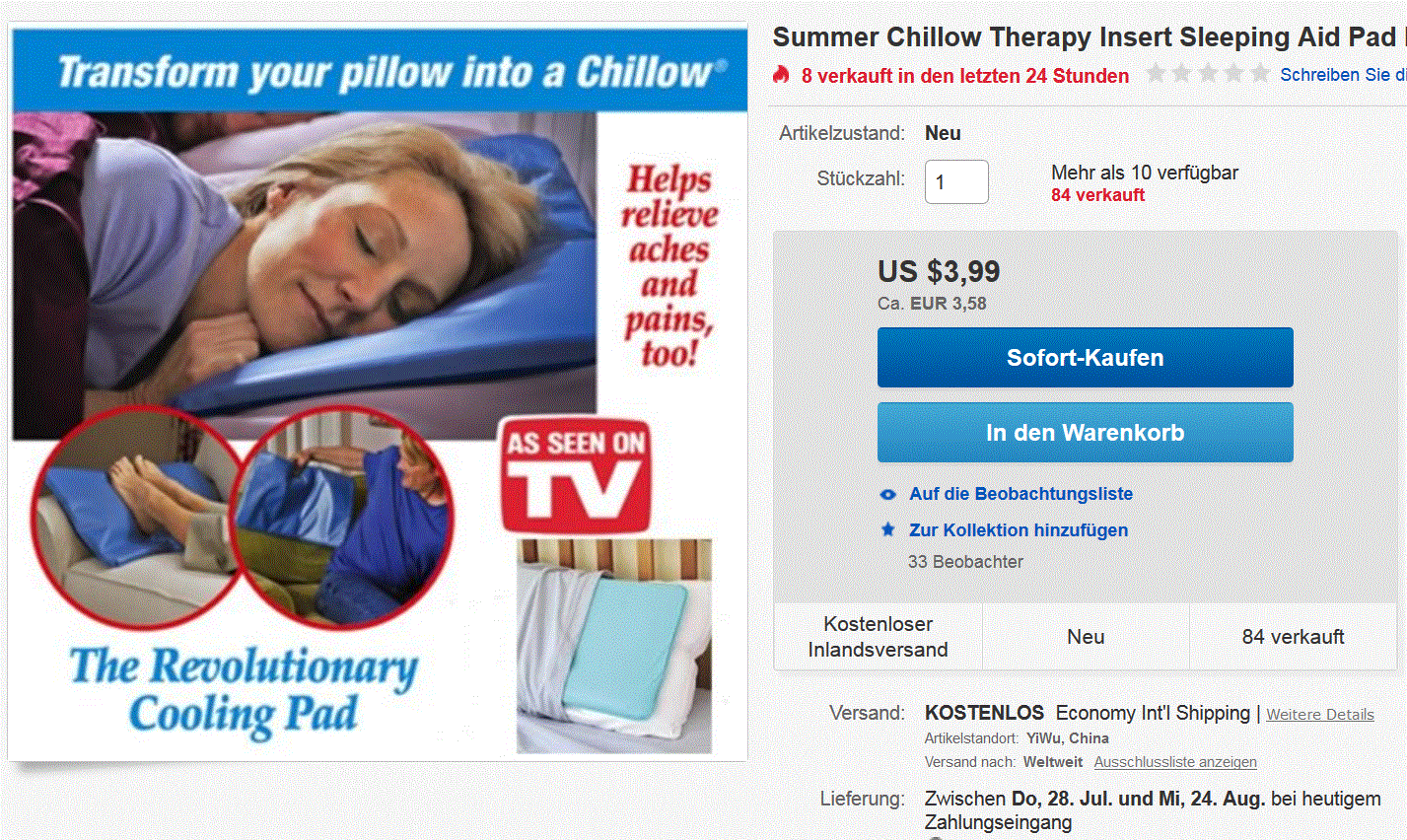 Immer ein schön kühles Kopfkissen im Sommer? Mit diesem Gadget (der Chinese nennt es „Chillow“) schlaft ihr besser!