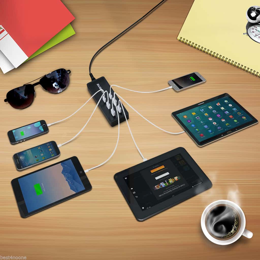 [Nachschub] Suaoki 50 Watt USB Ladegerät mit „CE-Zeichen“, 50 Watt, 6 Ports, 10 Ampere für nur 7,72 Euro (gratis Versand)!