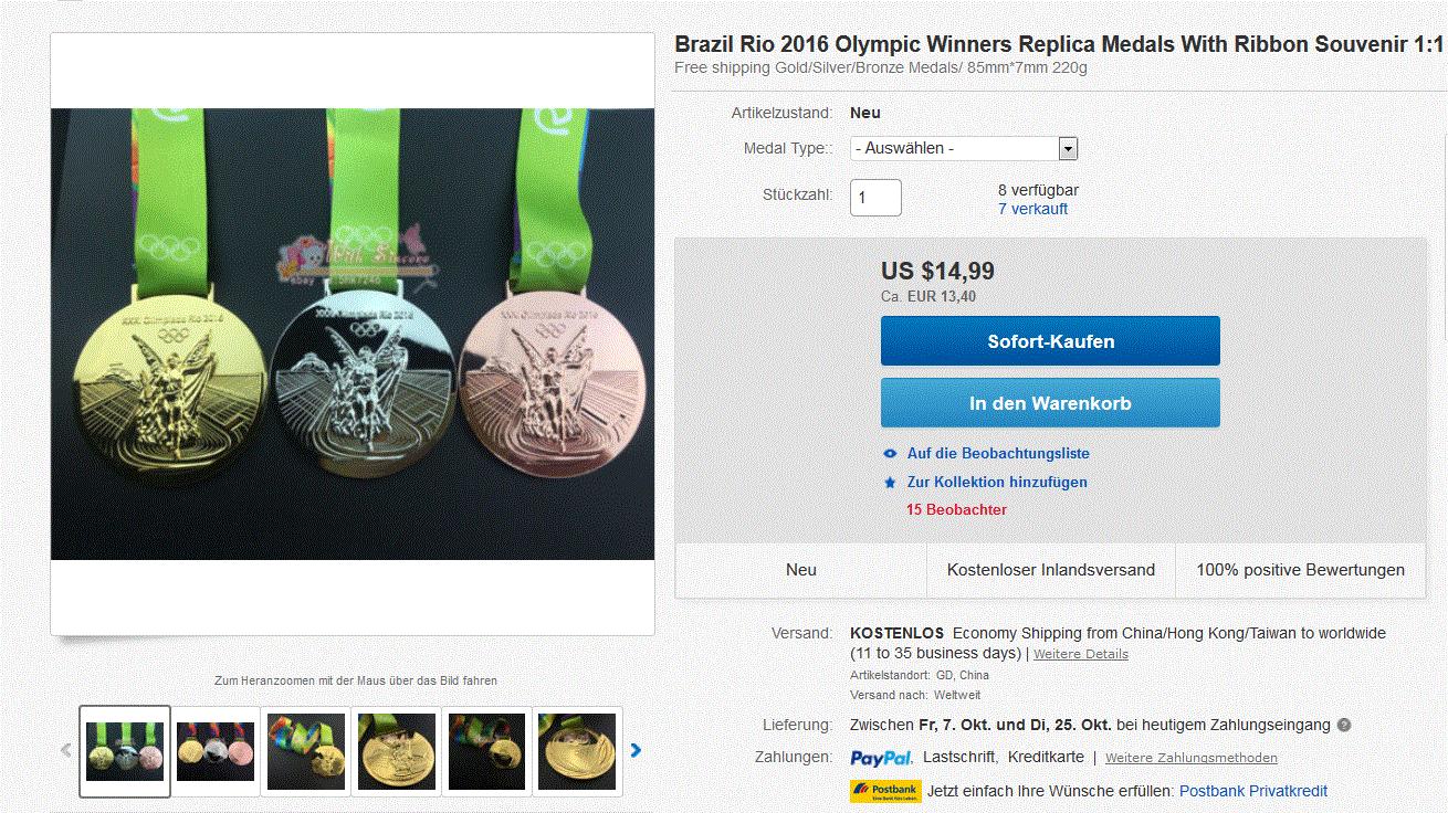 Olympisches Gold aus China?