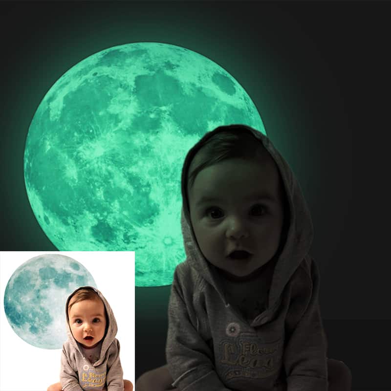 „Glow in the Dark“ Wandaufkleber Mond mit 30cm Durchmesser für nur 2,31 Euro inkl. Lieferung!
