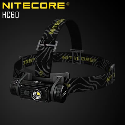 Nitecore HC60 LED Stirnlampe mit Cree XM-L2 U2 LED, 3400mAh Akku und Ladekabel!