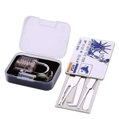 Lockpicking Set im Kreditkartenformat inkl. transparentem Trainingsschloss dank Gutschein für nur 7,45 Euro!