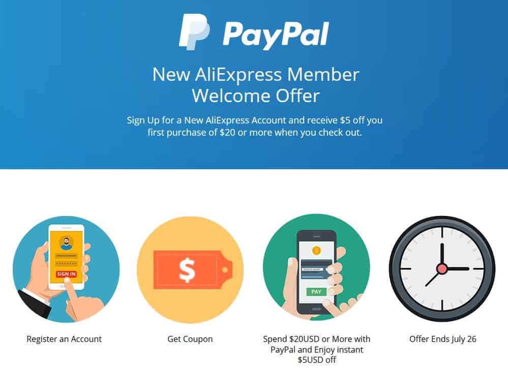 Endlich! Jetzt auch mit Paypal bei AliExpress einkaufen und für Neukunden gibt es einen 5$-Gutschein!
