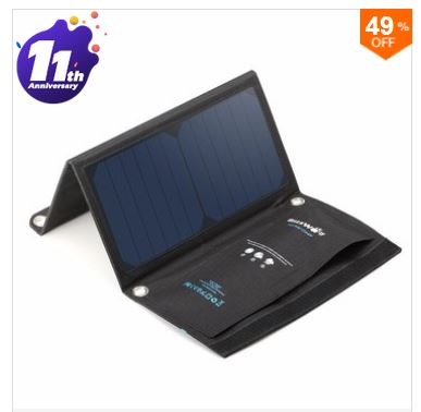 — Update: 21,53 Euro!! —  Solar-Ladegerät von BlitzWolf mit 15 Watt und zwei USB-Ports für 25,70 Euro inkl. Versand bei Banggood!