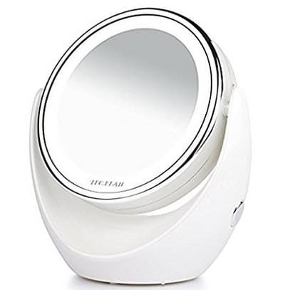 LED-Kosmetikspiegel (tragbar und beidseitig) mit 7-facher Vergrößerung und Beleuchtung nur 10,99 Euro