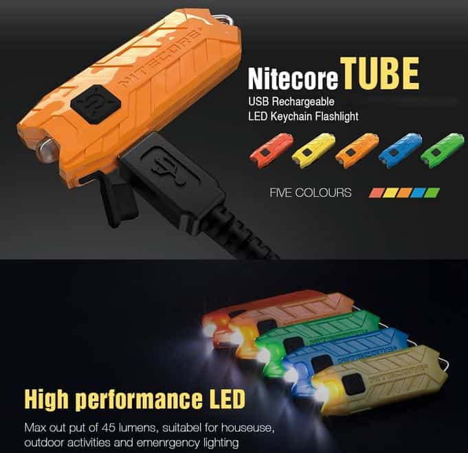 Per USB-Aufladbare LED-Lampe Nitecore Tube in knalligen Farben ab 5,77 Euro!
