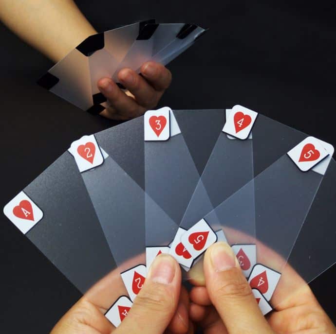 Poker Spielkarten aus schwarzem PVC oder in transparent!