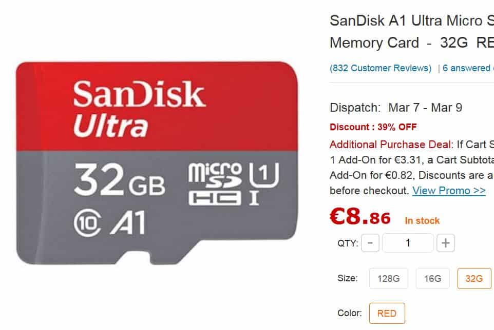 Original SanDisk Ultra 32GB microSDHC im Flash Sale für nur 8,86 Euro inkl. Versand bei Gearbest!