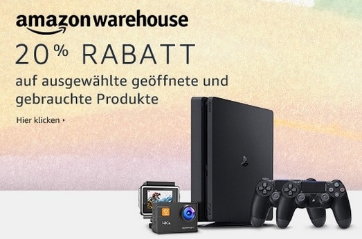 Auf Amazon Warehouse-Deals satte 20% Rabatt zusätzlich