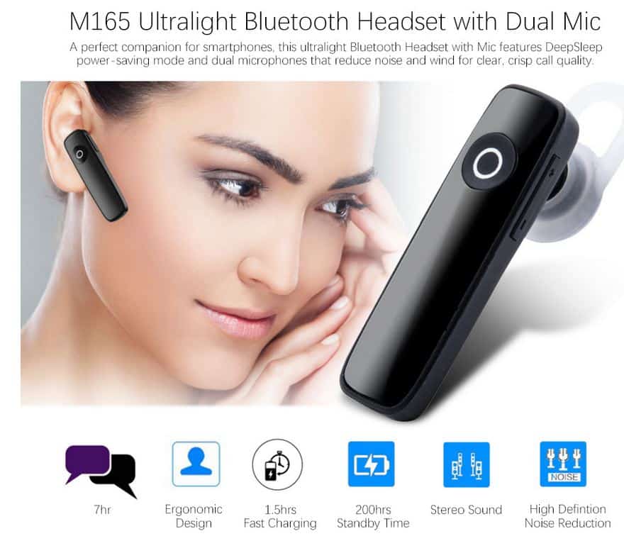 M165 Bluetooth 4.1 Headset für nur 84 Cent (gratis Versand) bei Zapals!
