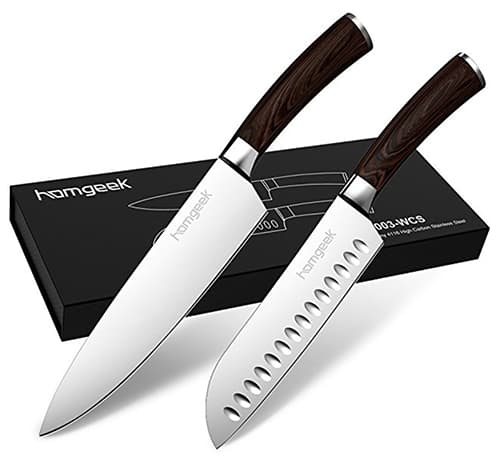 2-teilges Homgeek Messerset (Santokumesser und Küchenmesser) für nur 27,99 Euro