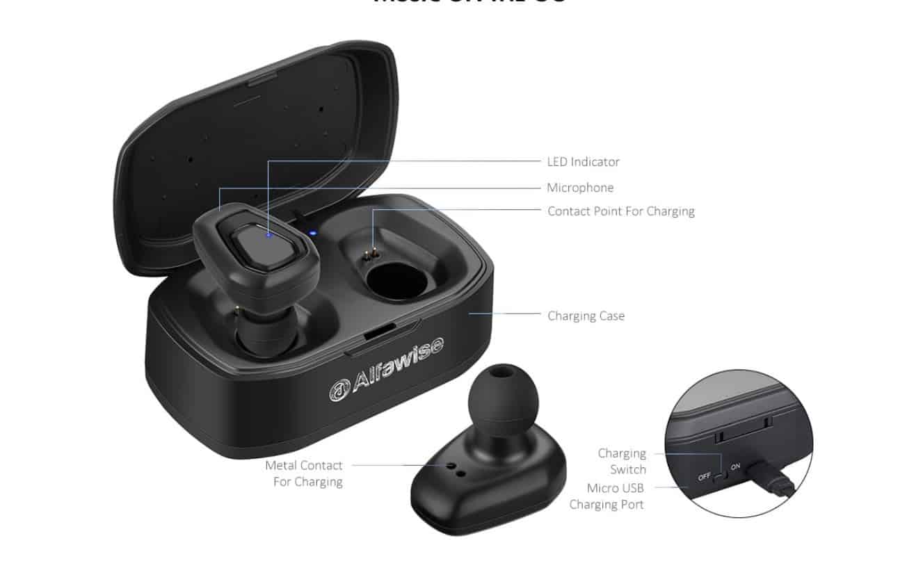 Alfawise A7 TWS Bluetooth-Kopfhörer mit aktiver Geräuschunterdrückung, BT 5.0 und Ladebox für nur 16,20 Euro inkl. Versand!